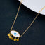 Copper Mother Of Pearl White Gold Oval Evil Eye Pendant Chain Bulk