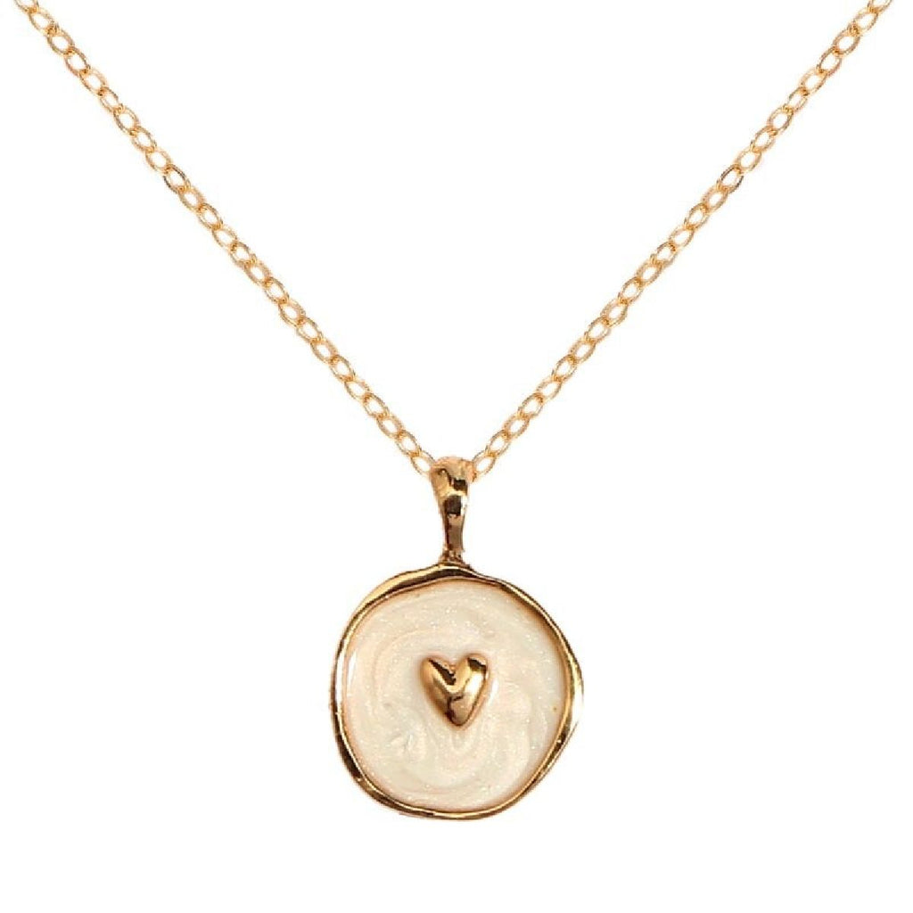 Copper Heart White Gold Enamel Necklace Pendant Chain For Women Bulk