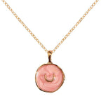 Copper Pink Gold Enamel Necklace Pendant Chain For Women Bulk
