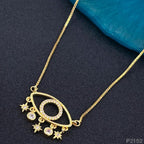 Copper Cubic Zirconia Gold Evil Eye Necklace Pendant Chain Women Bulk
