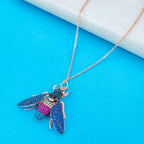 Copper Honey Bee Fly Cubic Zirconia Rose Gold Necklace Pendant Bulk