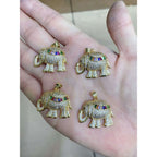 Copper Cubic Zirconia Rainbow Gold Elephant Pendant Chain Women Bulk
