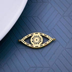 Rainbow Evil Eye Gold Zircon Baguette Copper Charm For Women Bulk