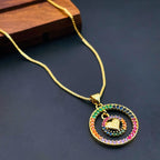 Double Ring Heart Love Cubic Zirconia 18K Gold Pendant For Women Bulk