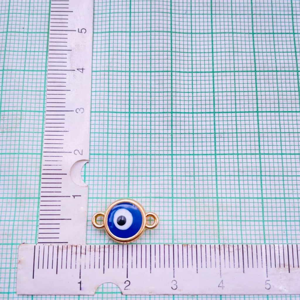 Alloy Enamel Evil Eye Blue Gold Charm For Women_Pk_Of_10 Bulk