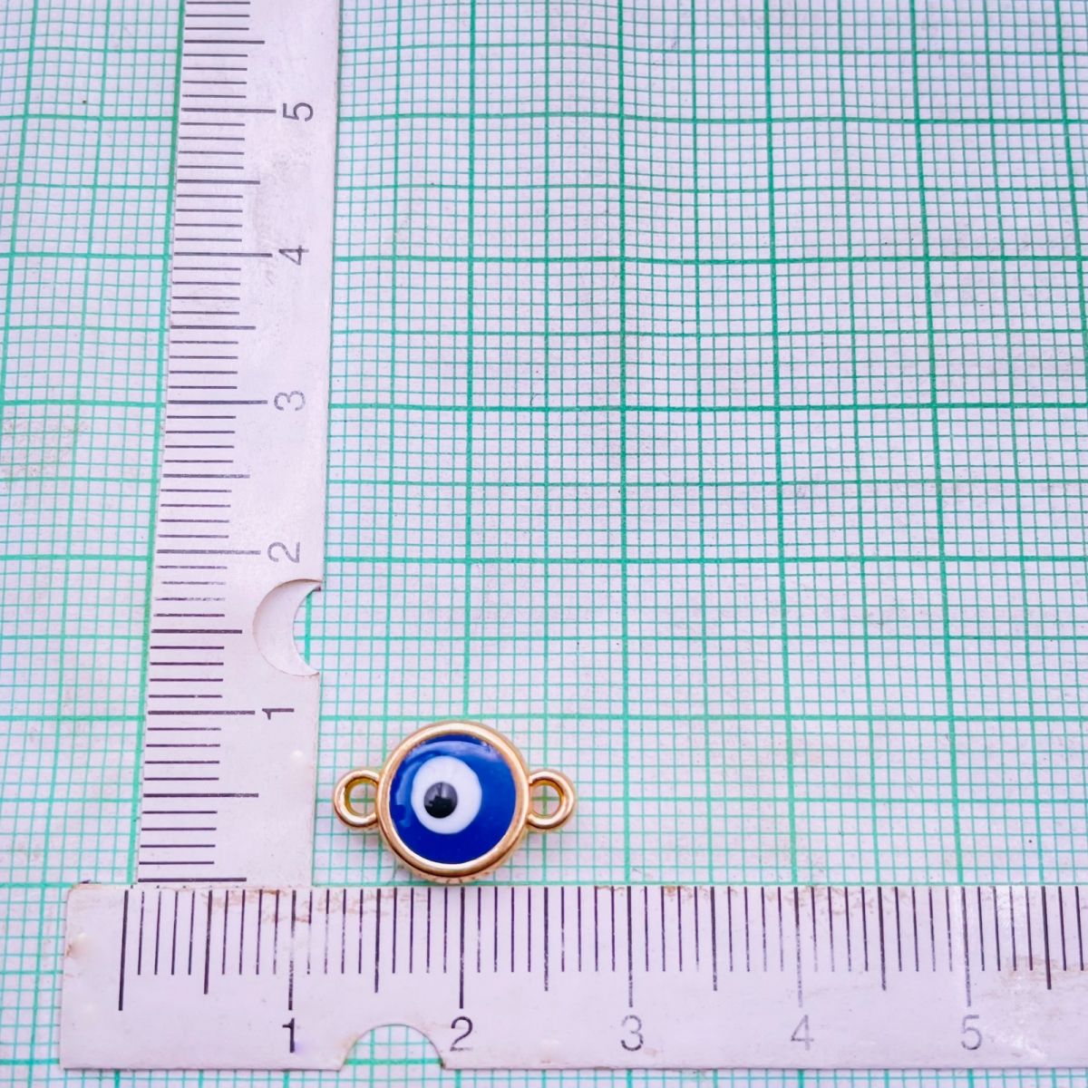 Alloy Enamel Evil Eye Blue Gold Charm For Women_Pk_Of_10 Bulk