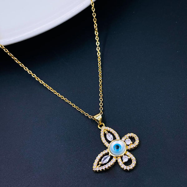 Evil Eye Butterfly 18K Gold Pendant Chain For Women Bulk Main image