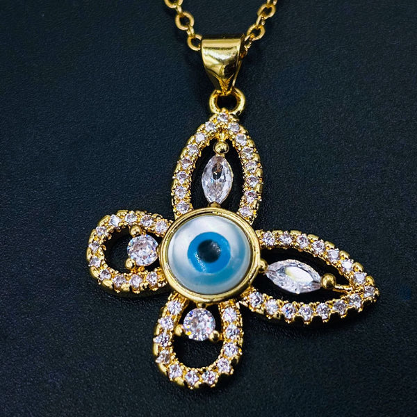 Evil Eye Butterfly 18K Gold Pendant Chain For Women Bulk Secondary image