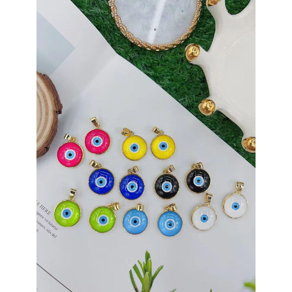 Dark Blue Evil Eye Enamel 18K Gold Necklace Pendant Chain Women Bulk Secondary image