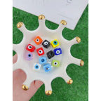 Dark Blue Evil Eye Cube 18K Gold Enamel Pendant Chain For Women Bulk