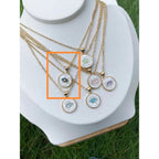 Copper Mother Of Pearl Multi Gold Evil Eye Abalone Pendant Chain Bulk