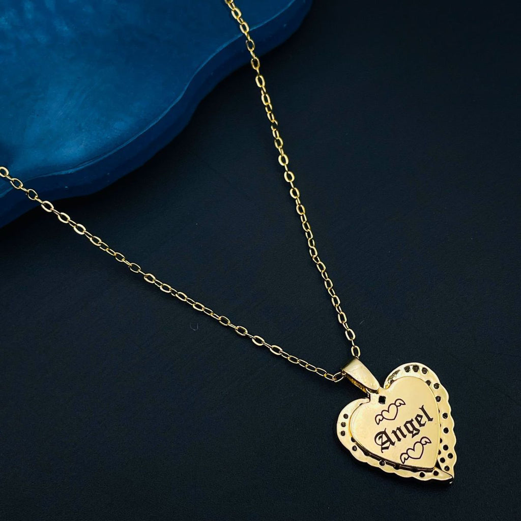 Angle Wings Heart Love Pink Pendant Chain Women Bulk