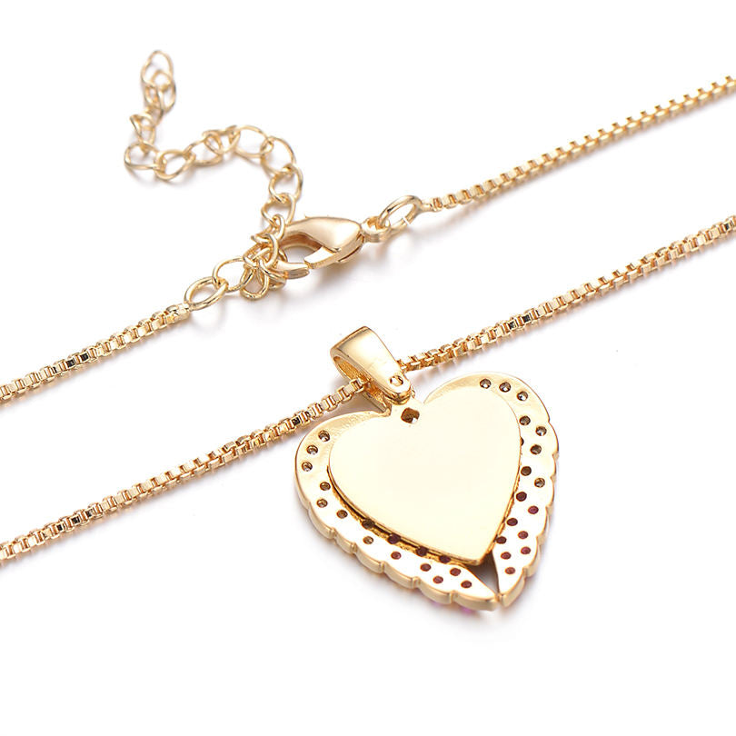 Angle Wings Heart Love Pink Pendant Chain Women Bulk