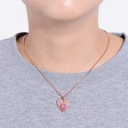 Angle Wings Heart Love Pink Pendant Chain Women Bulk