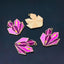Copper Enamel Pink Purple Gold Cluster Charm For Women Pack Of_6