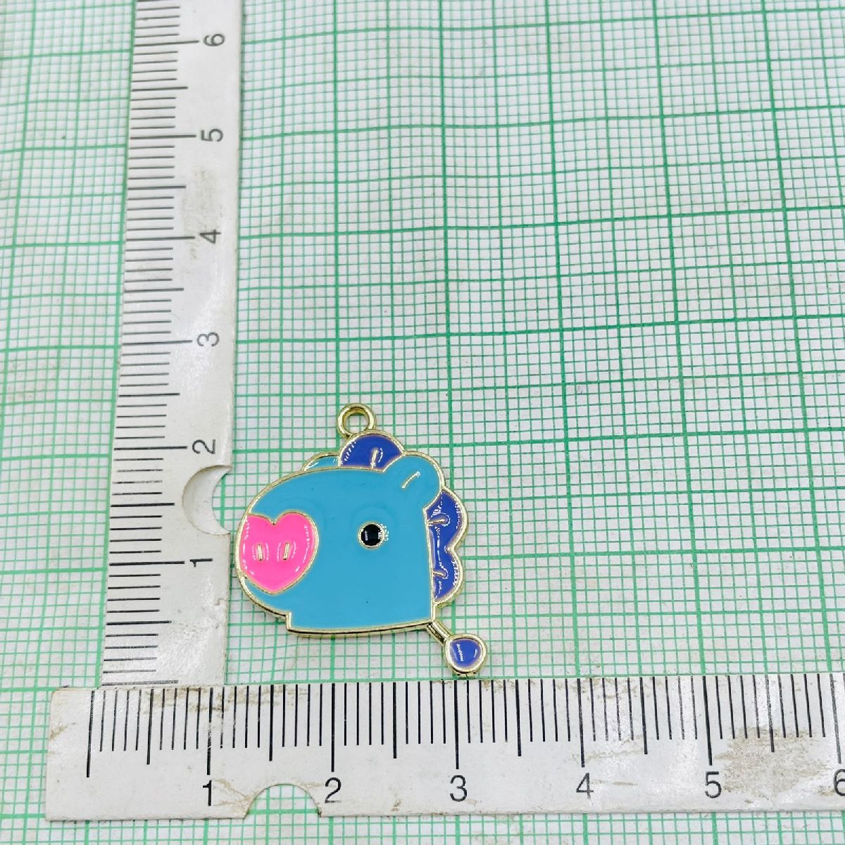 Copper Enamel Blue Pink Gold Cartoon Pig Charm For Women Pack Of_6 Secondary image