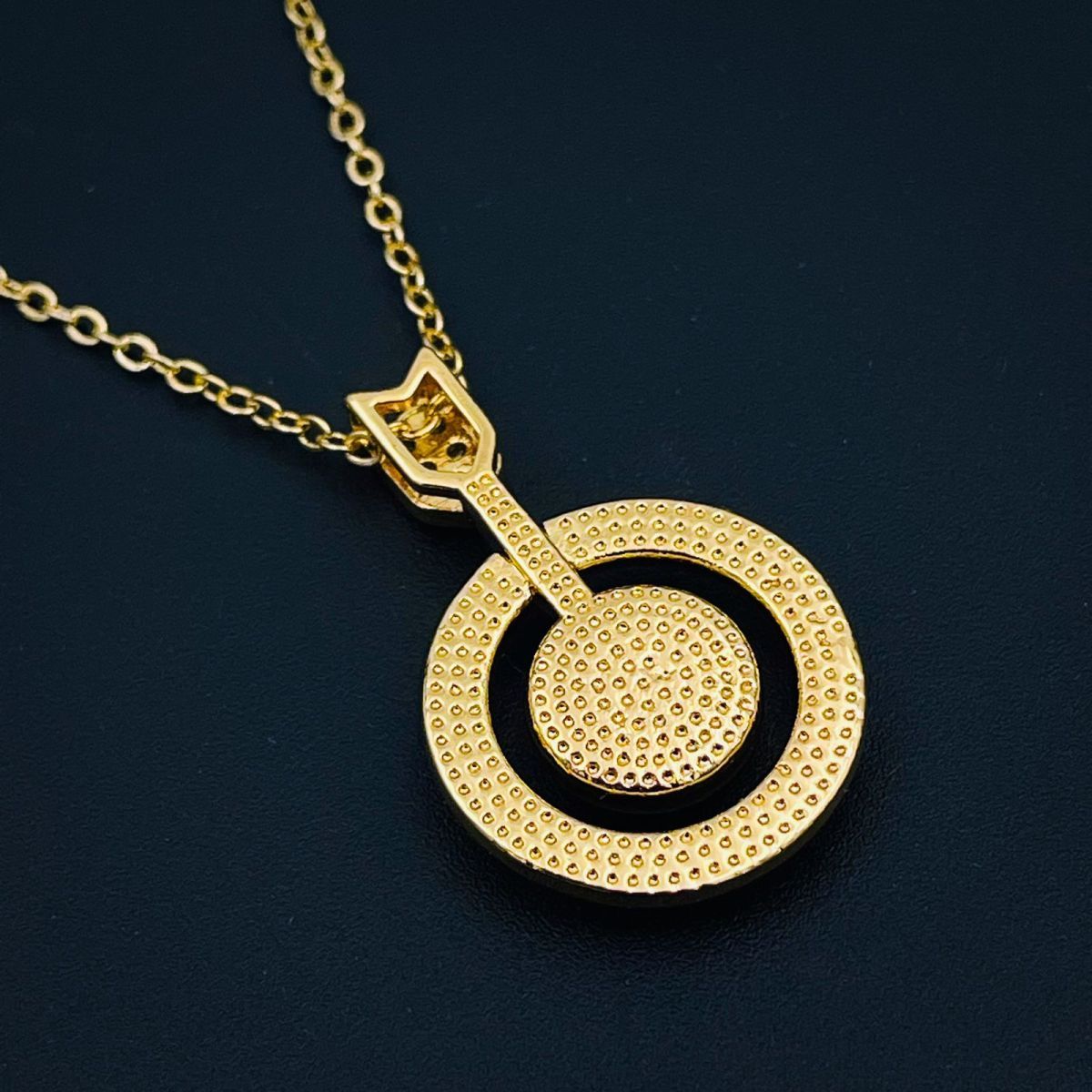 Love Evil Eye Engrave CZ 18K Gold Copper Pendant Chain Bulk