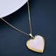 Large White Heart Love Mother of Pearl Openable Photo Frame Pendant Chain for Women