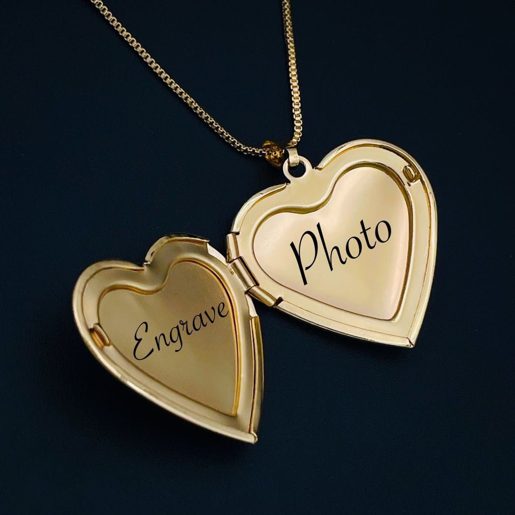 Large White Heart Love Mother of Pearl Openable Photo Frame Pendant Chain for Women