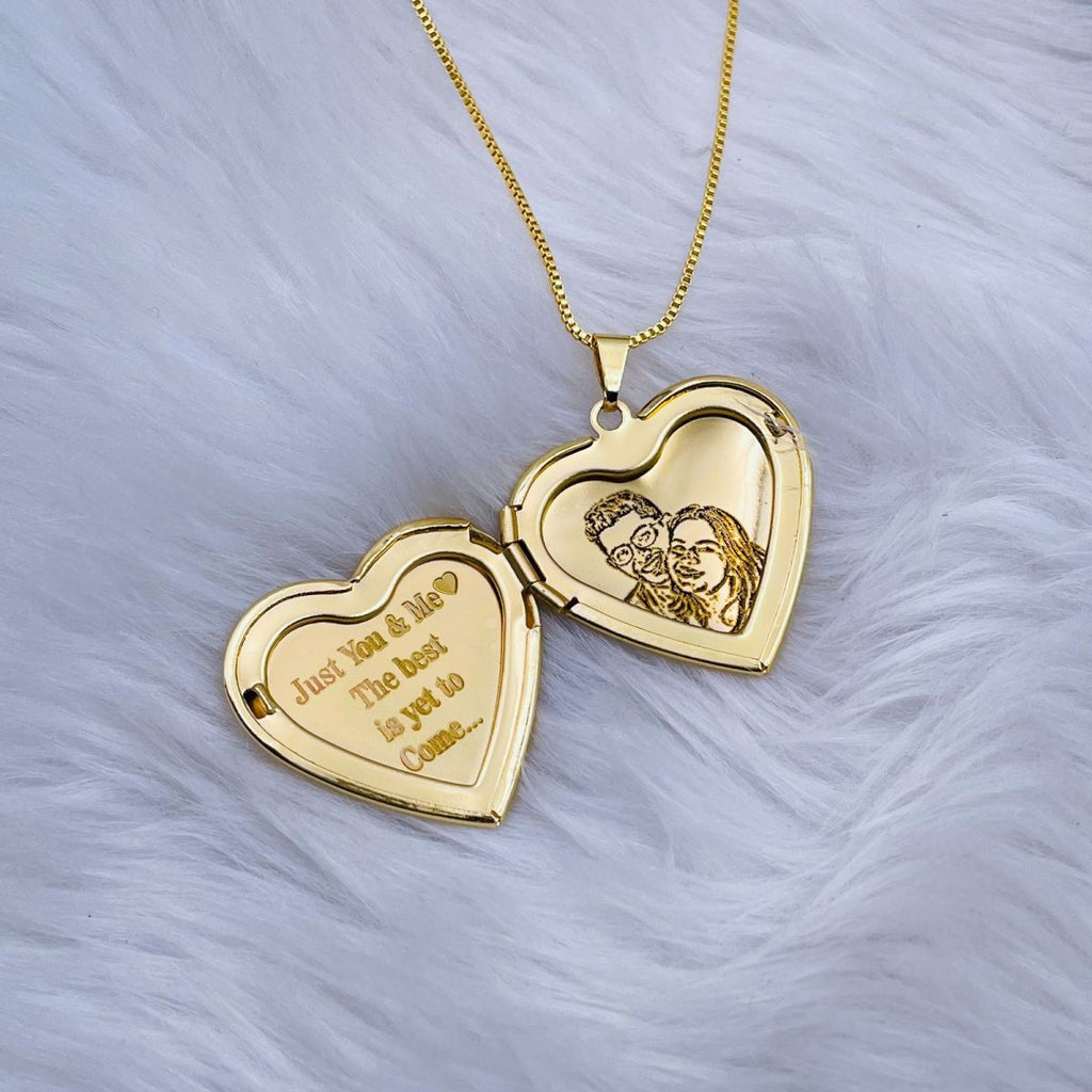 Large White Heart Love Mother of Pearl Openable Photo Frame Pendant Chain for Women