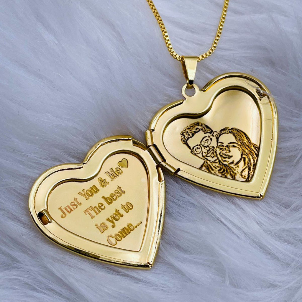 Large White Heart Love Mother of Pearl Openable Photo Frame Pendant Chain for Women