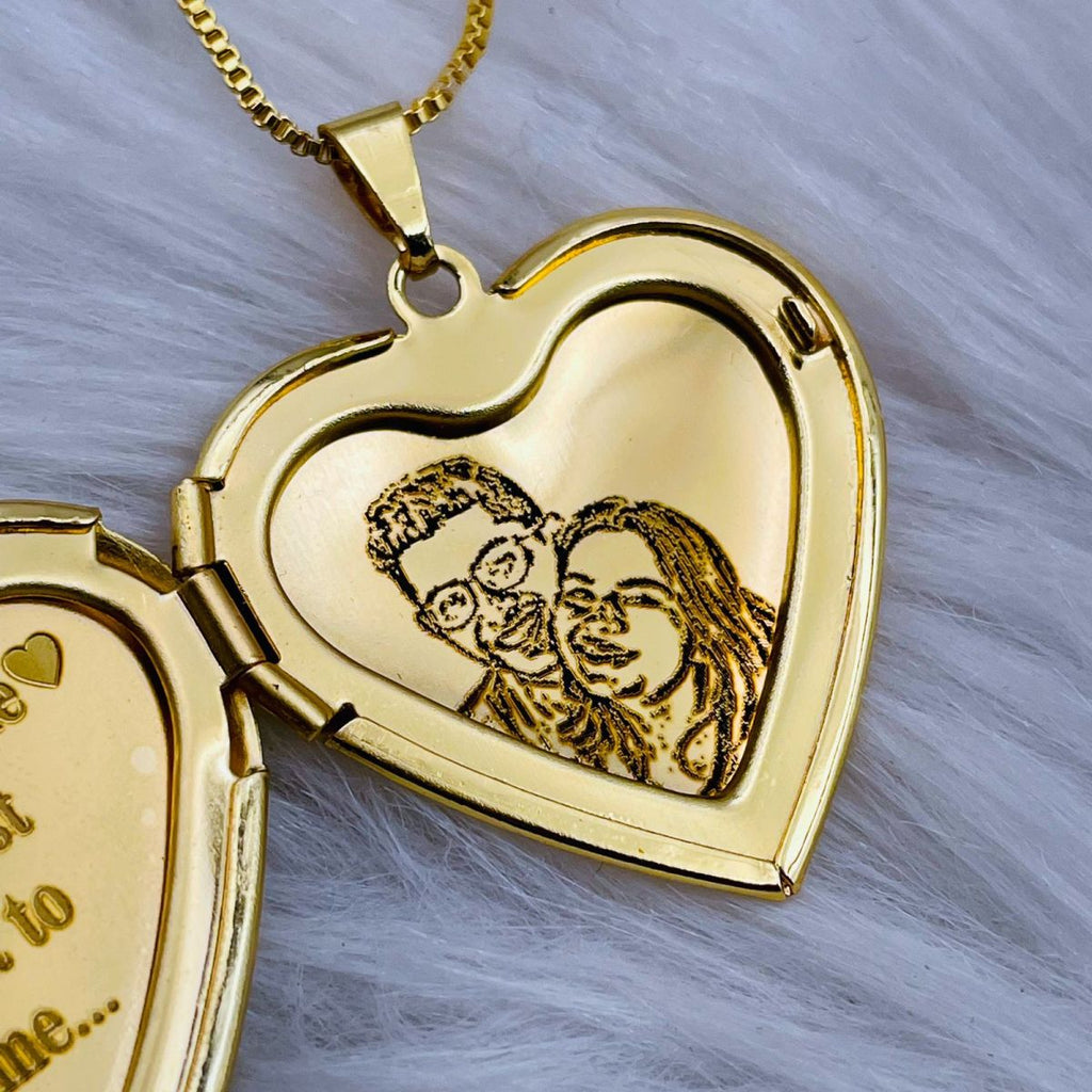 Large White Heart Love Mother of Pearl Openable Photo Frame Pendant Chain for Women