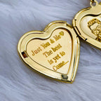 Large White Heart Love Mother of Pearl Openable Photo Frame Pendant Chain for Women