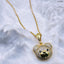 Gold Teddy Bear Cubic Zirconia 18K Gold Pendant Links Chain Women Bulk