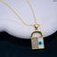 Lock Mother Of Pearl 18K Gold Pendant Chain For Women Bulk