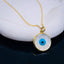Dainty Mother Of Pearl Evil Eye 18K Gold Pendant Chain For Women Bulk