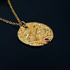 Pisces Beaten 18K Gold Medallion Zodiac Sign Chain For Women Bulk