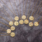 Pisces Beaten 18K Gold Medallion Zodiac Sign Chain For Women Bulk