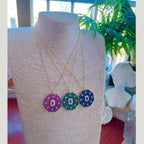 Blue Evil Eye 18K Gold Plated Copper Hexagon Pendant Chain Women Bulk