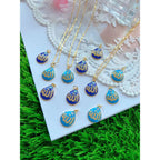 Evil Eye Blue Cubic Zirconia Copper Pendant Chain For Women Bulk