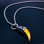 Retro Tone Woolf Tooth Hip Hop Stainless Steel Pendant Chain Men Bulk