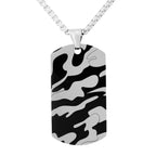 Army Military Black Silver 316L Stainless Steel Dog Tag Customized Personalised Laser Engraved Pendant Chain for Men