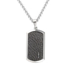 Black Mesh Cubic Zirconia 316L Stainless Steel Dog Tag Customized Personalised Laser Engraved Pendant Chain for Men