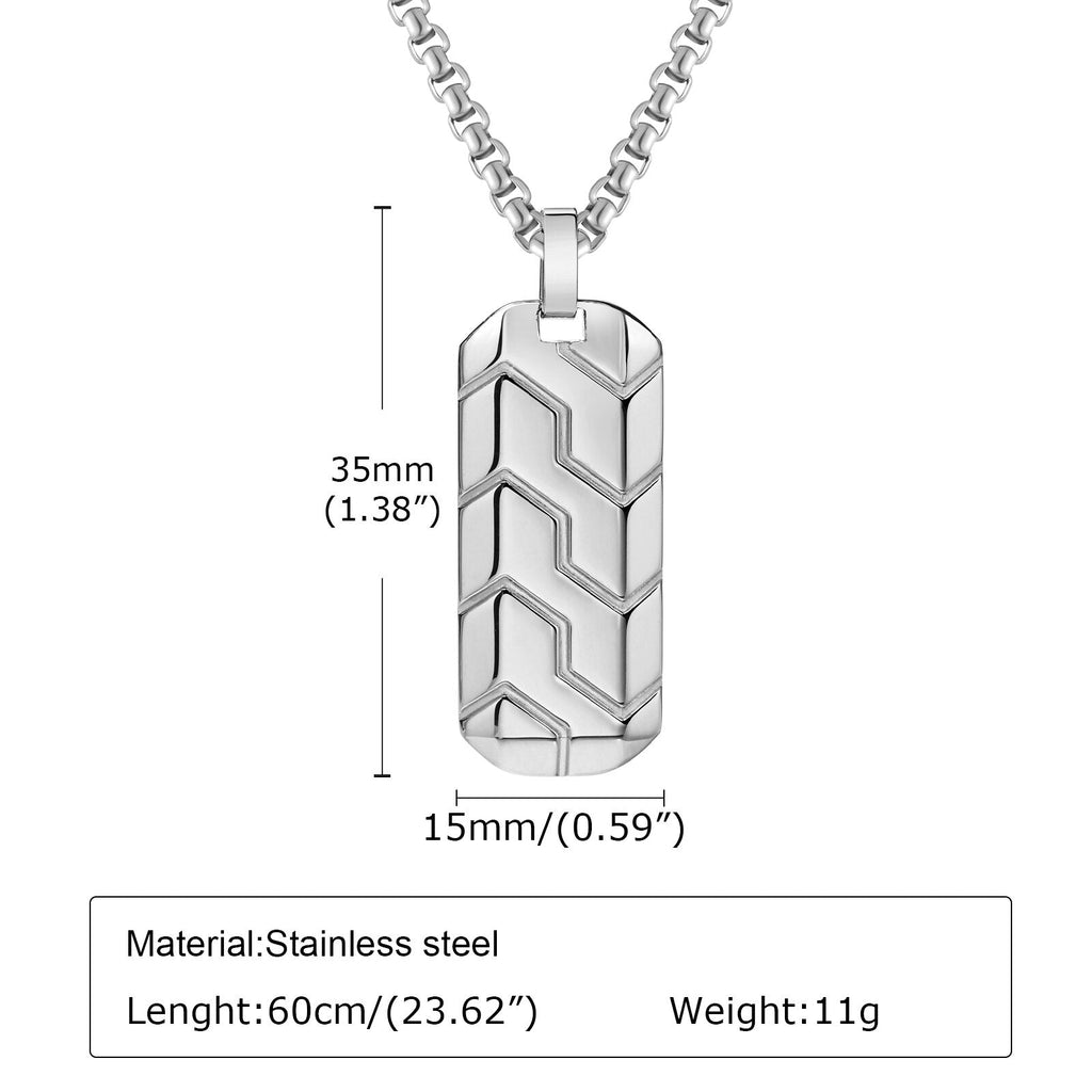 Zig Zag 18K Matte Gold 316L Stainless Steel Dog Tag Customized Personalised Laser Engraved Pendant Chain for Men