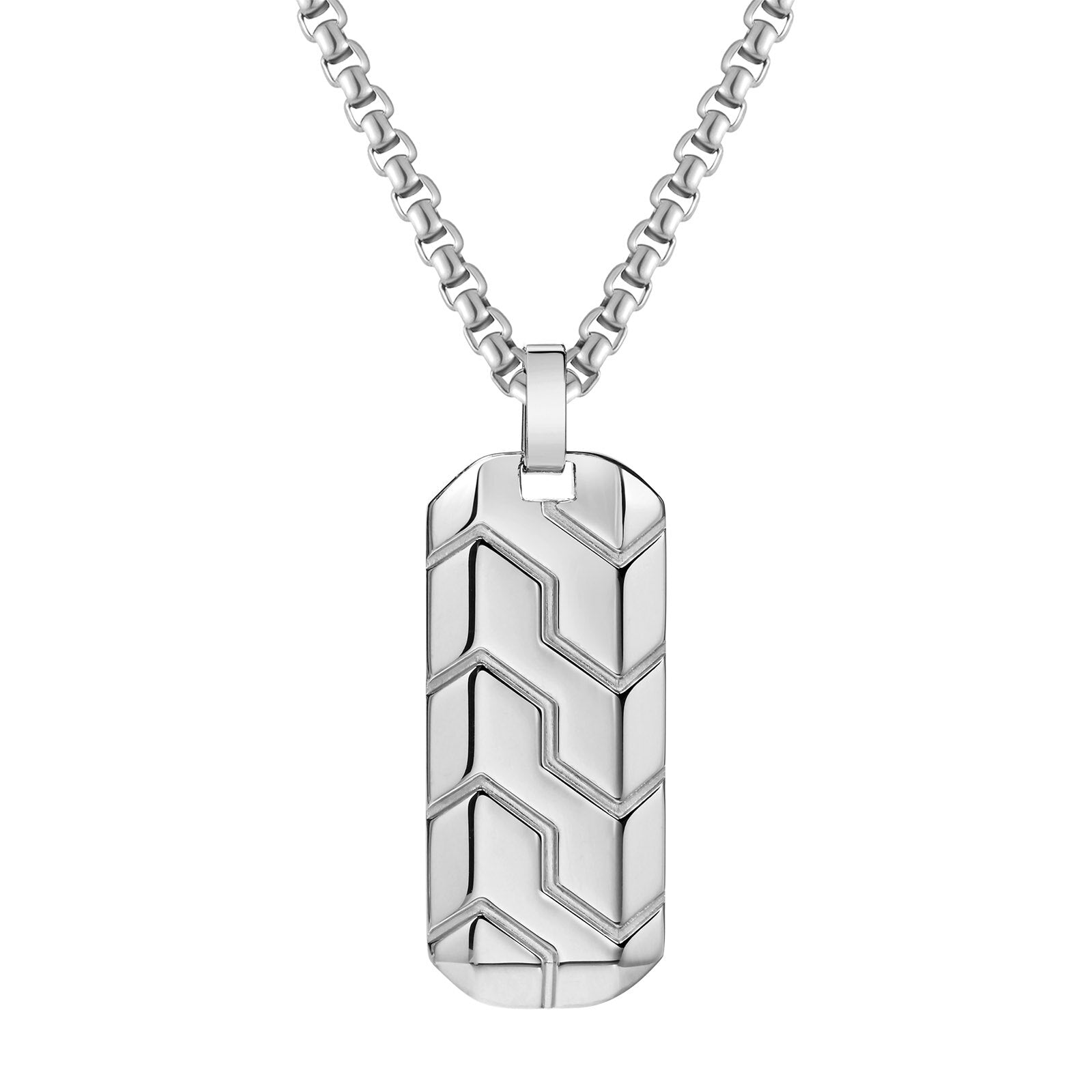 Zig Zag 18K Matte Gold 316L Stainless Steel Dog Tag Customized Personalised Laser Engraved Pendant Chain for Men