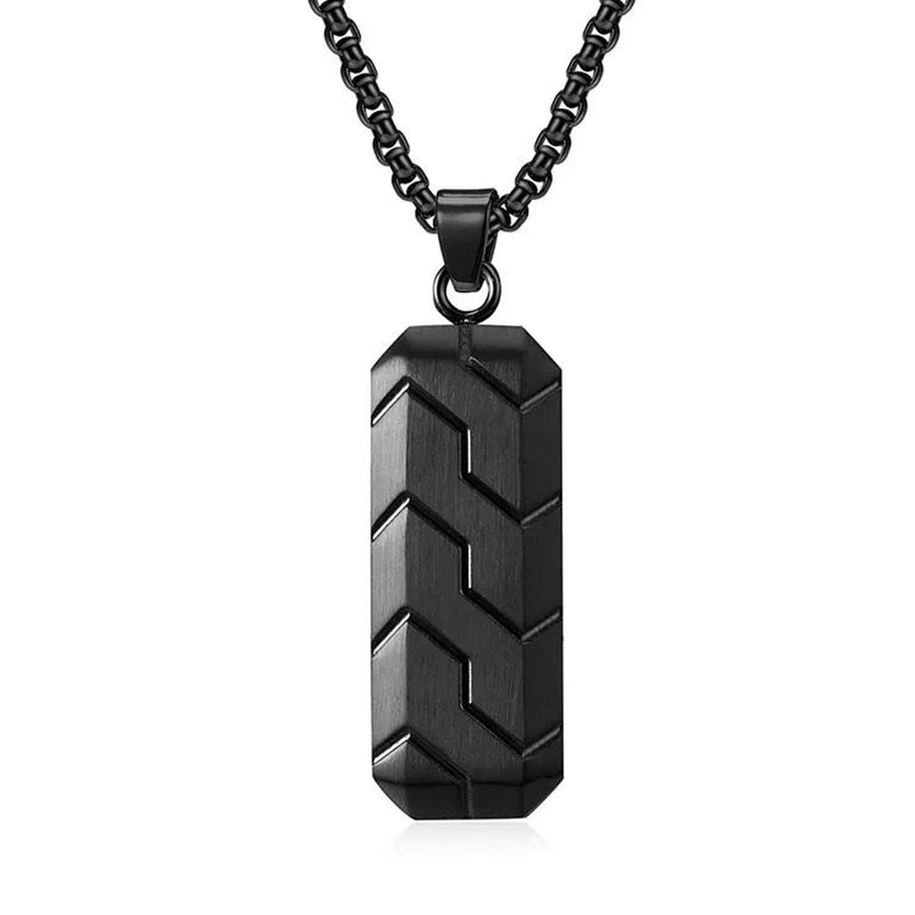 Zig Zag 18K Matte Gold 316L Stainless Steel Dog Tag Customized Personalised Laser Engraved Pendant Chain for Men