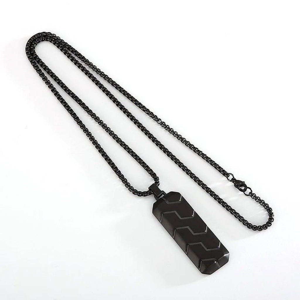 Zig Zag 18K Matte Gold 316L Stainless Steel Dog Tag Customized Personalised Laser Engraved Pendant Chain for Men
