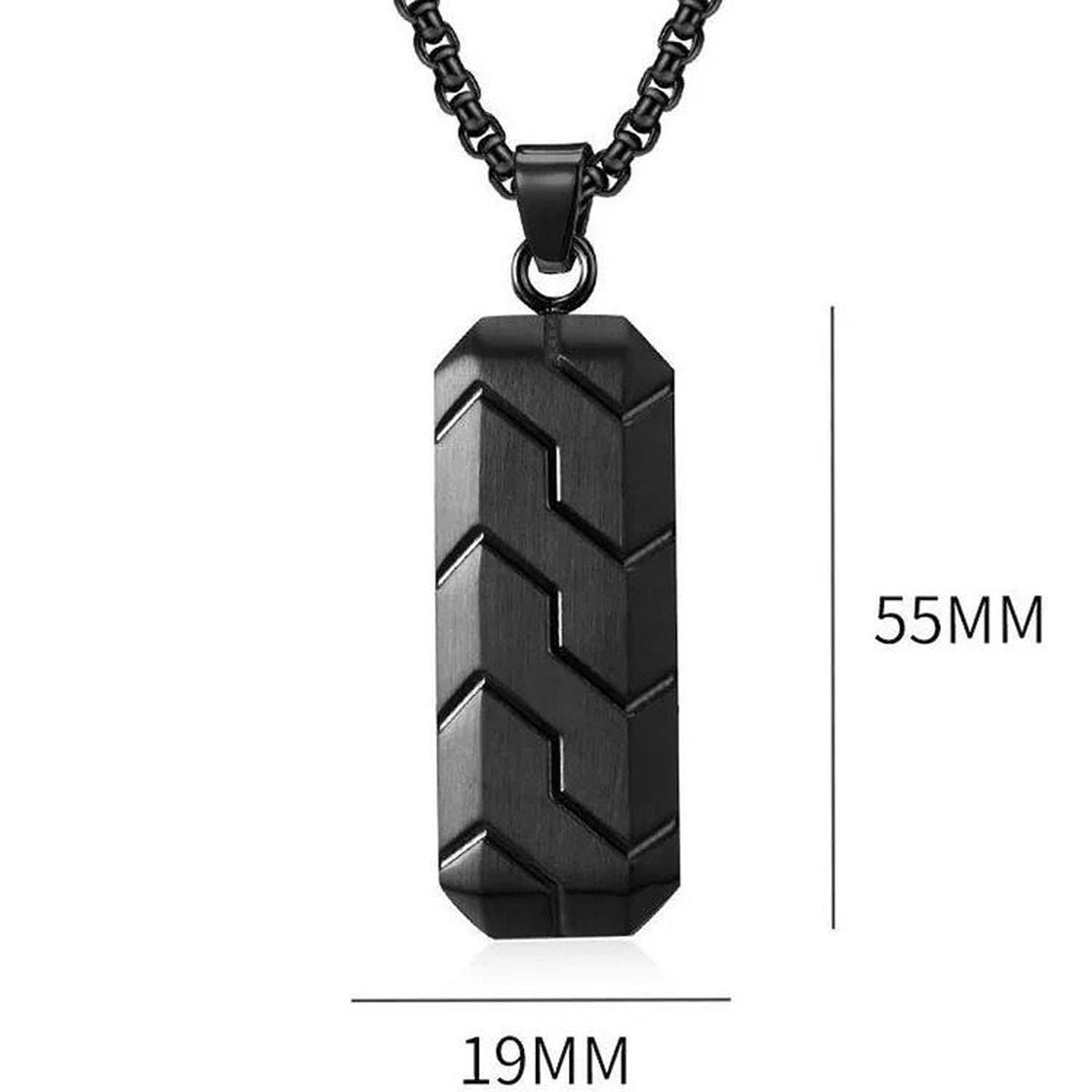 Zig Zag 18K Matte Gold 316L Stainless Steel Dog Tag Customized Personalised Laser Engraved Pendant Chain for Men