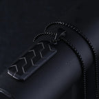 Zig Zag 18K Matte Gold 316L Stainless Steel Dog Tag Customized Personalised Laser Engraved Pendant Chain for Men