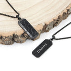 Zig Zag 18K Matte Gold 316L Stainless Steel Dog Tag Customized Personalised Laser Engraved Pendant Chain for Men