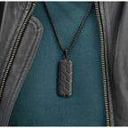 Zig Zag 18K Matte Gold 316L Stainless Steel Dog Tag Customized Personalised Laser Engraved Pendant Chain for Men