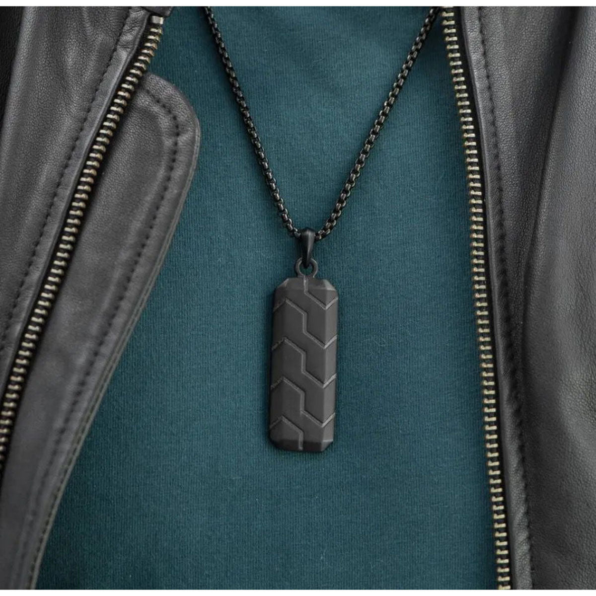 Zig Zag 18K Matte Gold 316L Stainless Steel Dog Tag Customized Personalised Laser Engraved Pendant Chain for Men