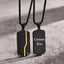 Leather Finish Gold Black 316L Stainless Steel Dog Tag Customized Personalised Laser Engraved Pendant Chain for Men