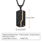 Leather Finish Gold Black 316L Stainless Steel Dog Tag Customized Personalised Laser Engraved Pendant Chain for Men