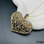 Large Heart Love Black Rhodium CZ 18K Gold Pendant Chain Bulk