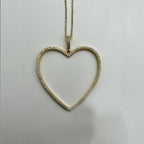 Large Heart Love CZ 18K Gold Anti Tarnish Pendant Chain Bulk